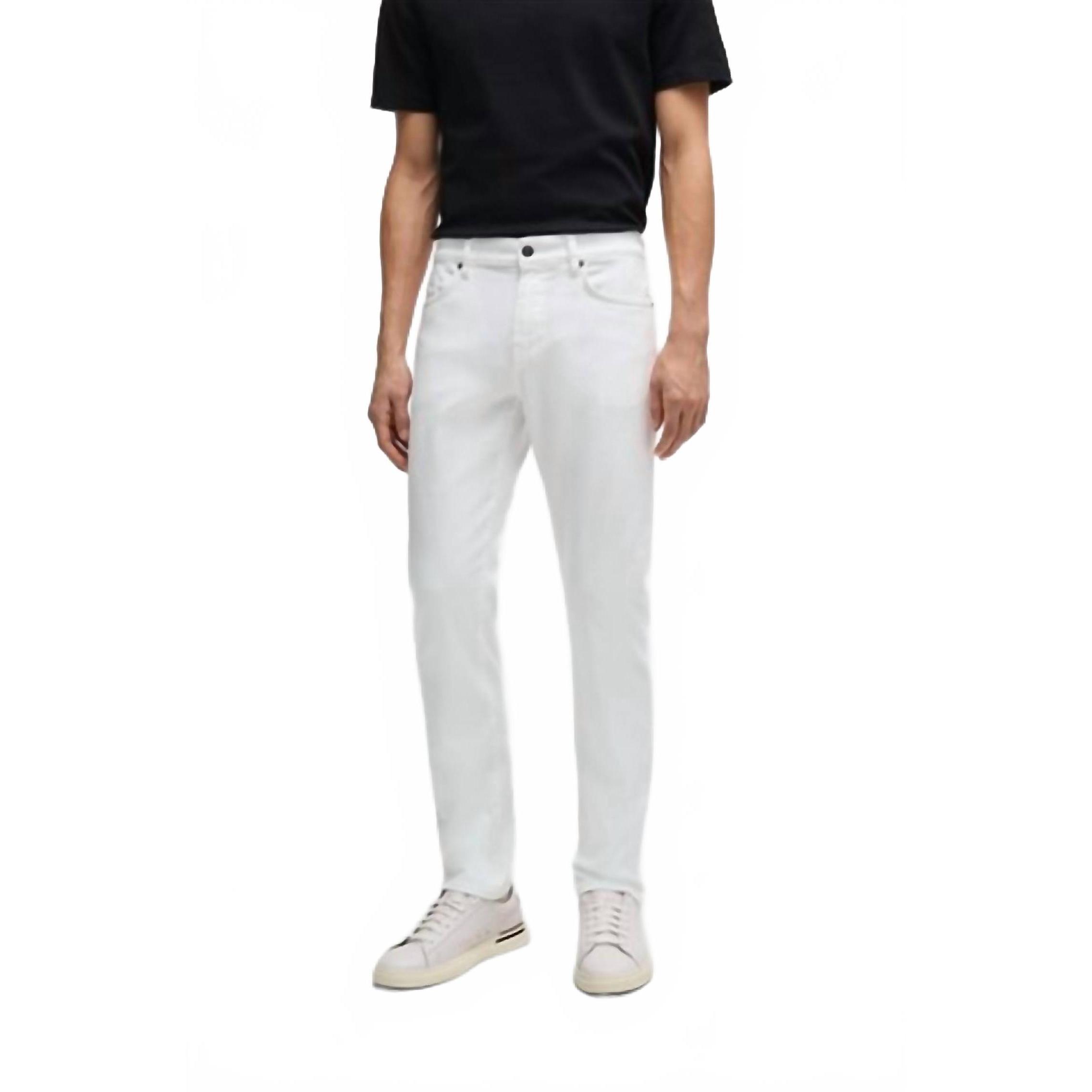New Hugo Boss Hugo Boss Men's Cotton Denim Jeans Cashmere Touch Delaware White S